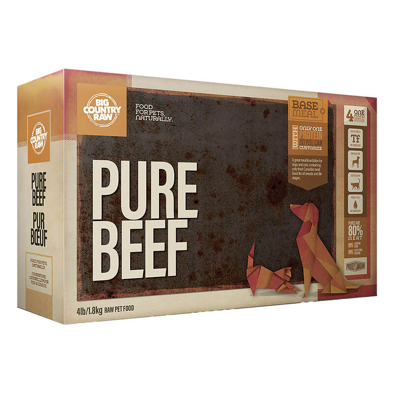 Big Country Raw, Pure Beef - 4 lb - Frozen Dog Food image number null