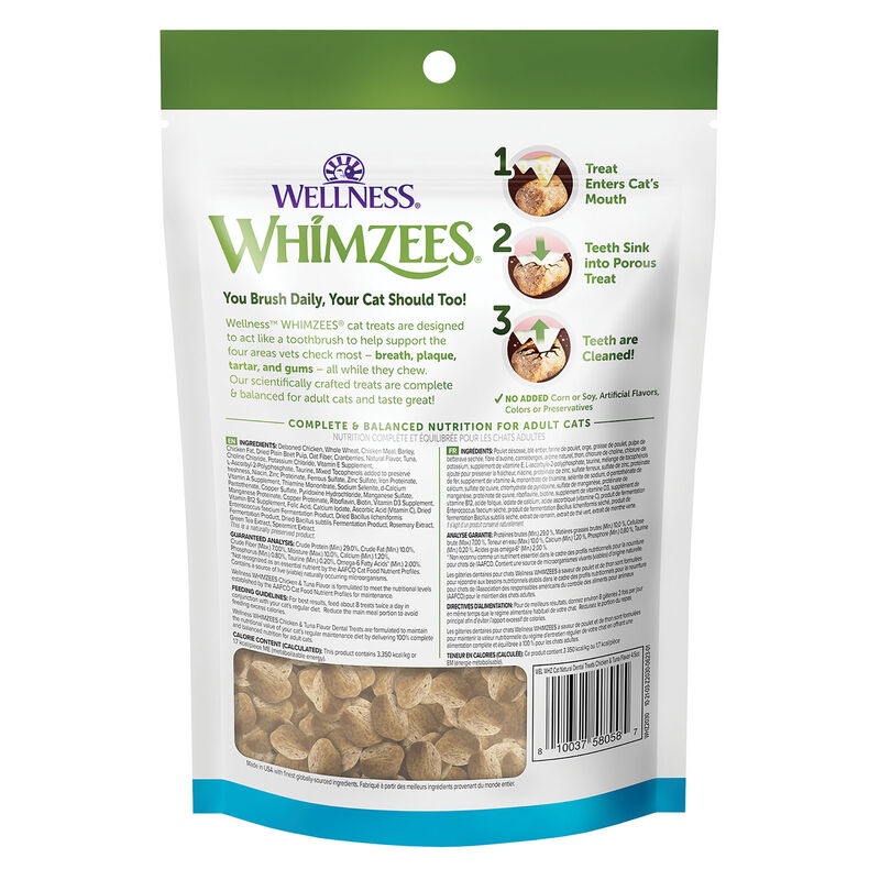 Whimzees, Feline Dental Treats - Chicken & Tuna - 56.69 g image number null