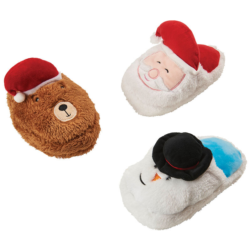 Holiday Slippers Dog Toy - 8" Assorted image number null