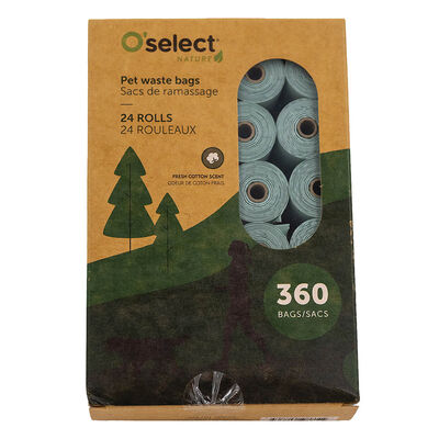 O'select, Biodegradable Poop Bags - Fresh Cotton - 360ct