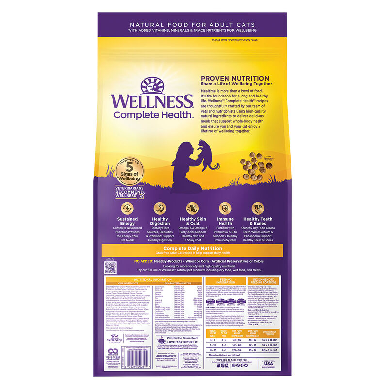 Wellness, Feline Adult - GF Complete Health - Indoor - Chicken - Dry Cat Food image number null