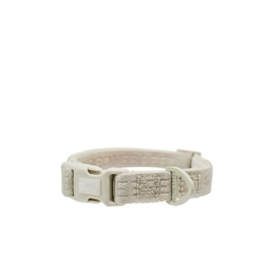 Embroidered Dog Collar - Cream - L