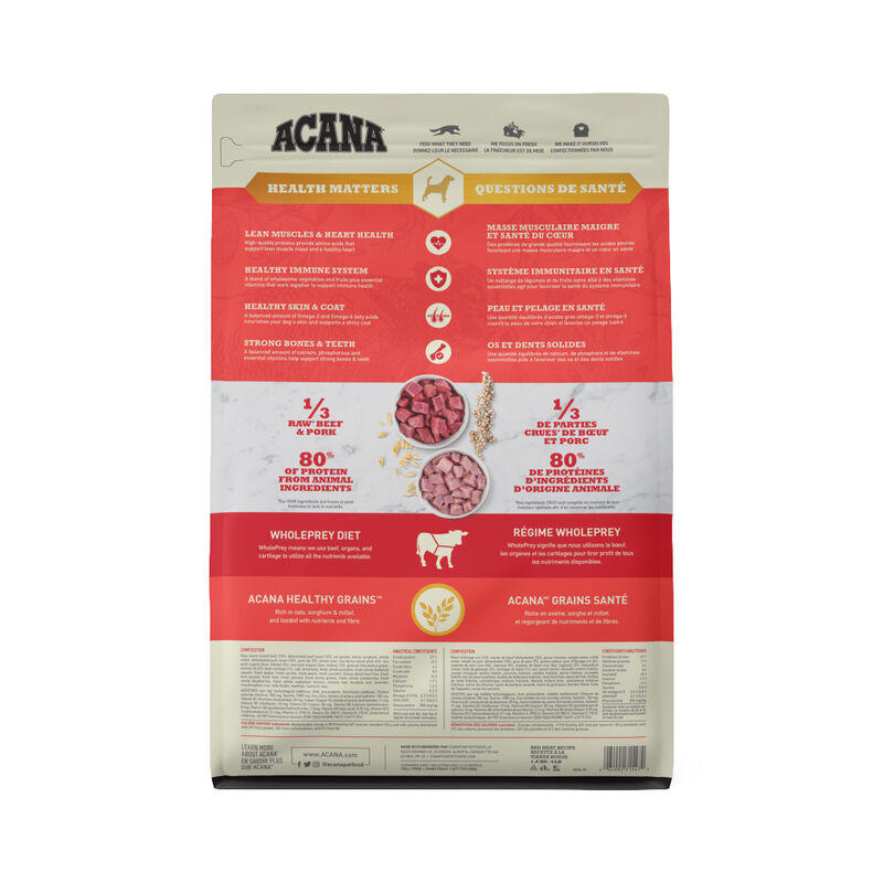 Acana, Adult - Healthy Grains - Red Meat - Dry Dog Food image number null