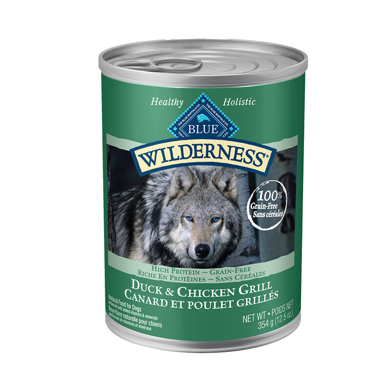 Blue Buffalo, Canned Dog Food, Wilderness, Duck & Chicken Grill - 354 g - Wet Dog Food image number null