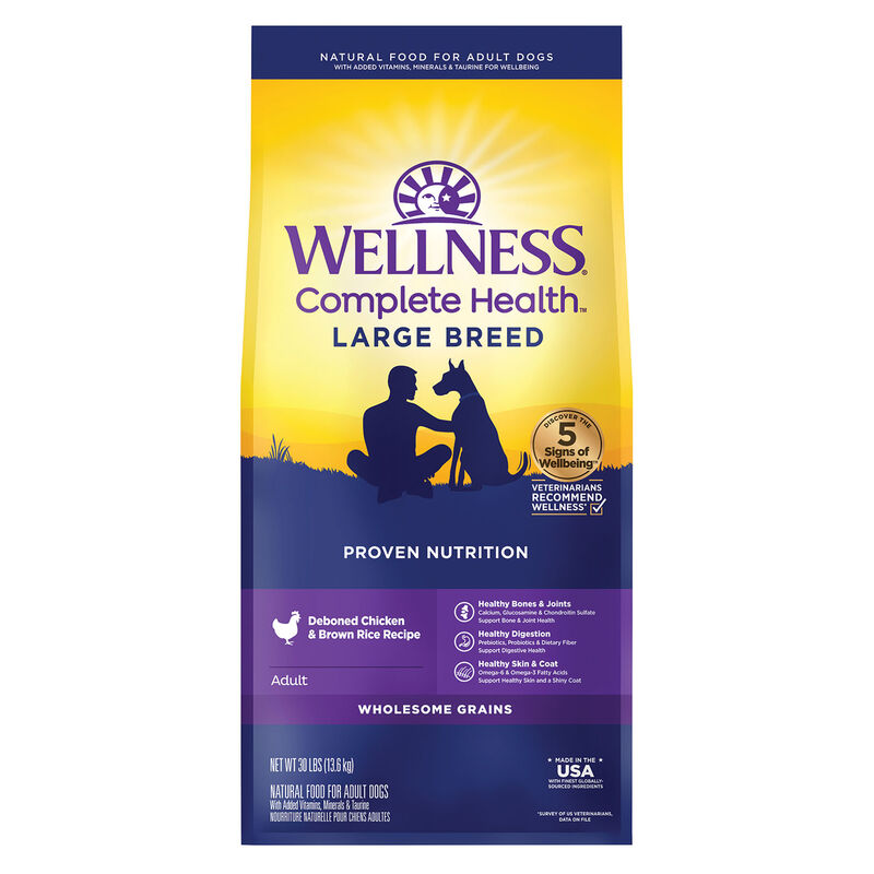 Wellness, Large Breed Complete Health, Deboned Chicken, Brown Rice - Dry Dog Food image number null