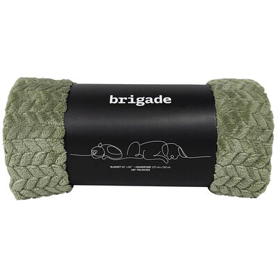 Brigade, Textured Polar Fleece Blanket - Tea