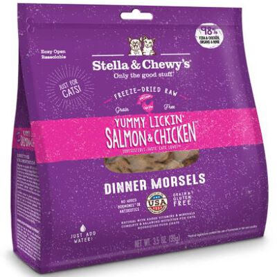 Stella & Chewy's, Cat Freeze-Dried Raw, Yummy Lickin' Salmon & Chicken Dinner Morsels - 227 g