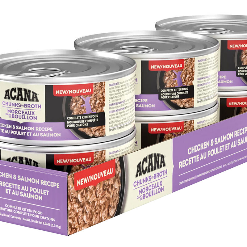 Acana, Can, Kitten, Chunks in Broth Chicken & Salmon, 155g image number null