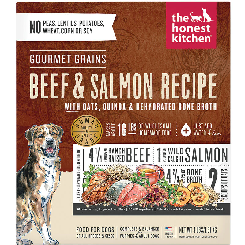 The Honest Kitchen, Gourmet Grains, Beef & Salmon Recipe - Freeze Dried Dog Food image number null