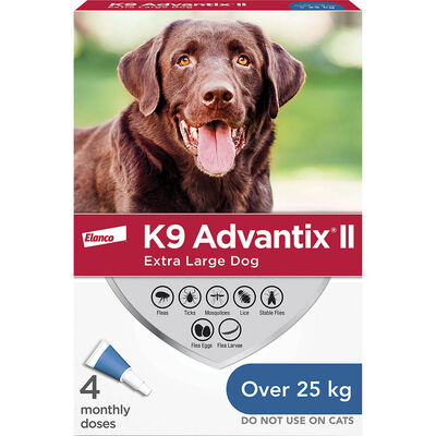 K9 Advantix II, Dog - X-Large - 25kg+ - 4 pk