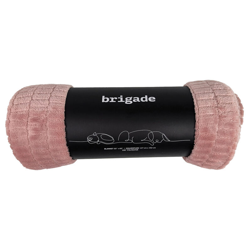 Brigade, Textured Polar Fleece Blanket - Pale Mauve image number null