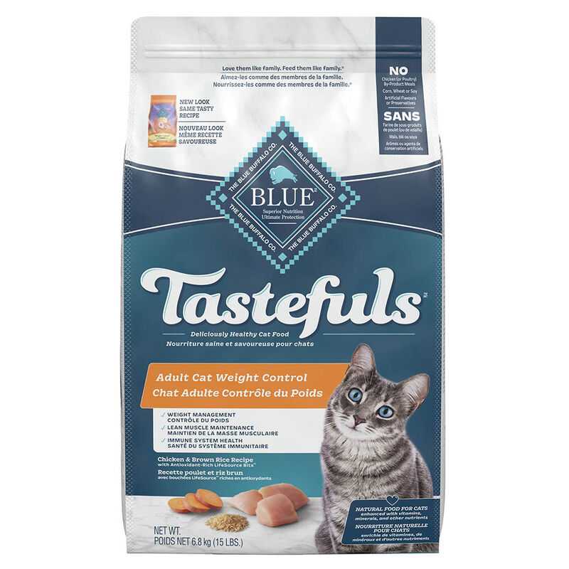 Blue Buffalo Tastefuls Weight Control Natural Adult Dry Cat Food, Chicken & Brown Rice image number null