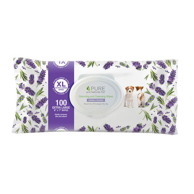 Pure and Natural Pet, Grooming and Cleansing Wipes - Lavender and Rosemary - 100 ct