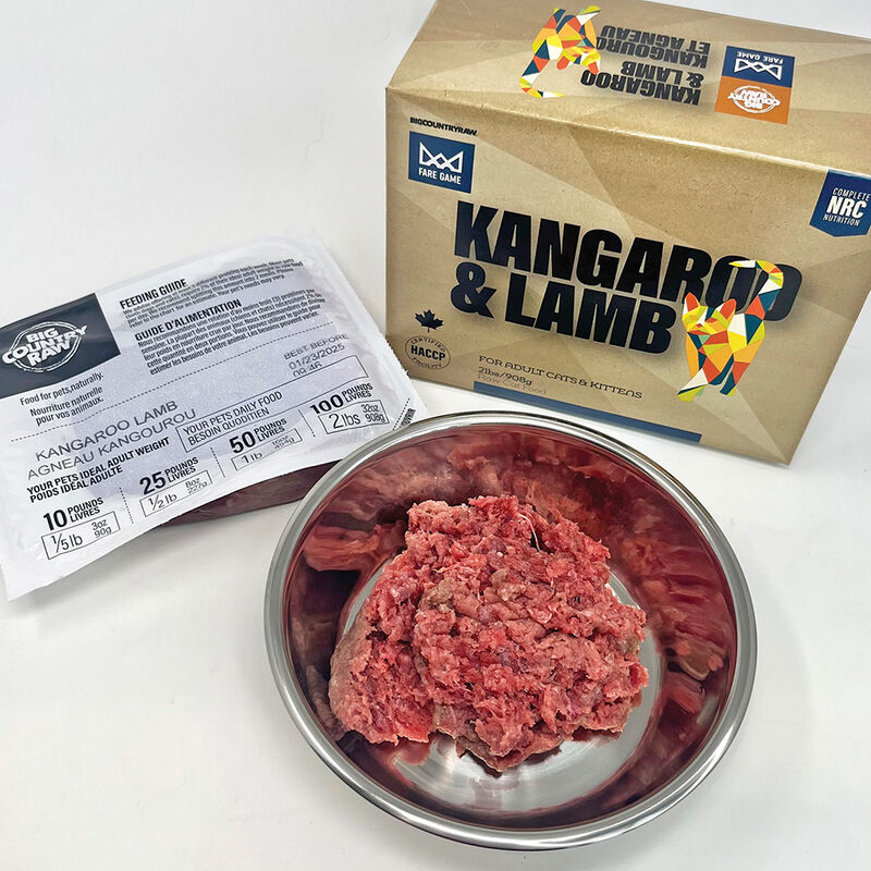 Big Country Raw, Fare Game - Kangaroo and Lamb - 4 x 1/2 lb - Frozen Cat Food image number null
