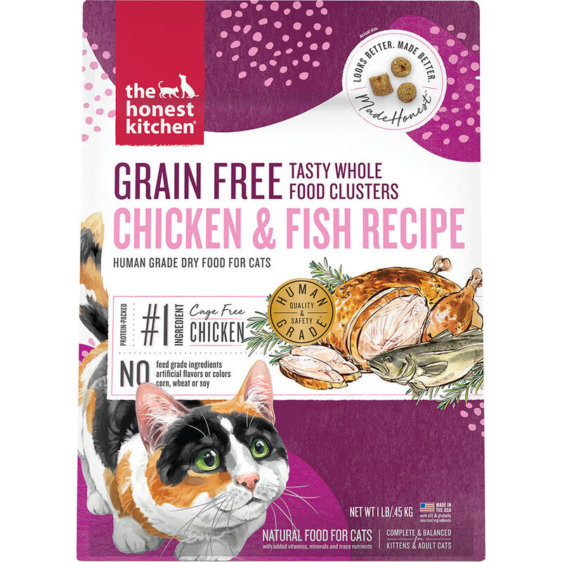 The Honest Kitchen, Grain Free Whole Food Clusters, Chicken & Fish Recipe - Dry Cat Food image number null