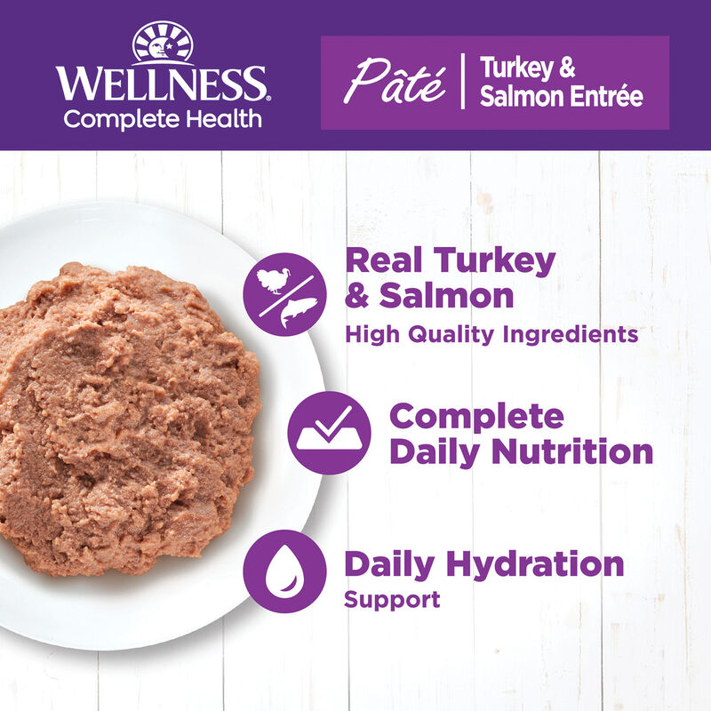 Wellness, Canned Cat Food, Complete Health, Turkey & Salmon - Wet Cat Food image number null