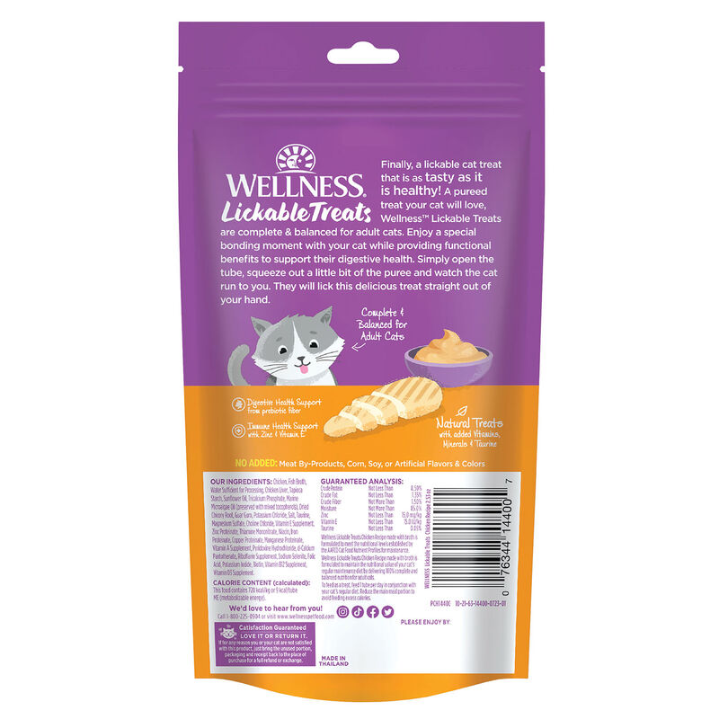 Wellness, Lickable Puree GF Treats - Chicken - 72 g - Cat Treats image number null