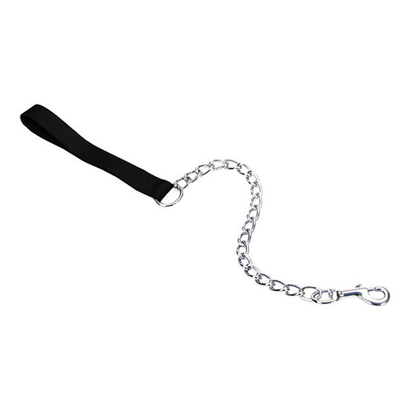 Chain Dog Leash with Nylon Handle, Black, 4.0 mm x 02' image number null
