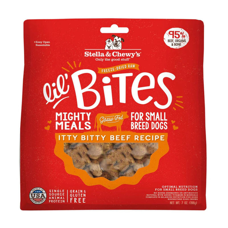Stella & Chewy's, Dog Freeze-Dried Raw, Lil' Bites for Small Breeds, Itty Bitty Beef Recipe - 198 g image number null