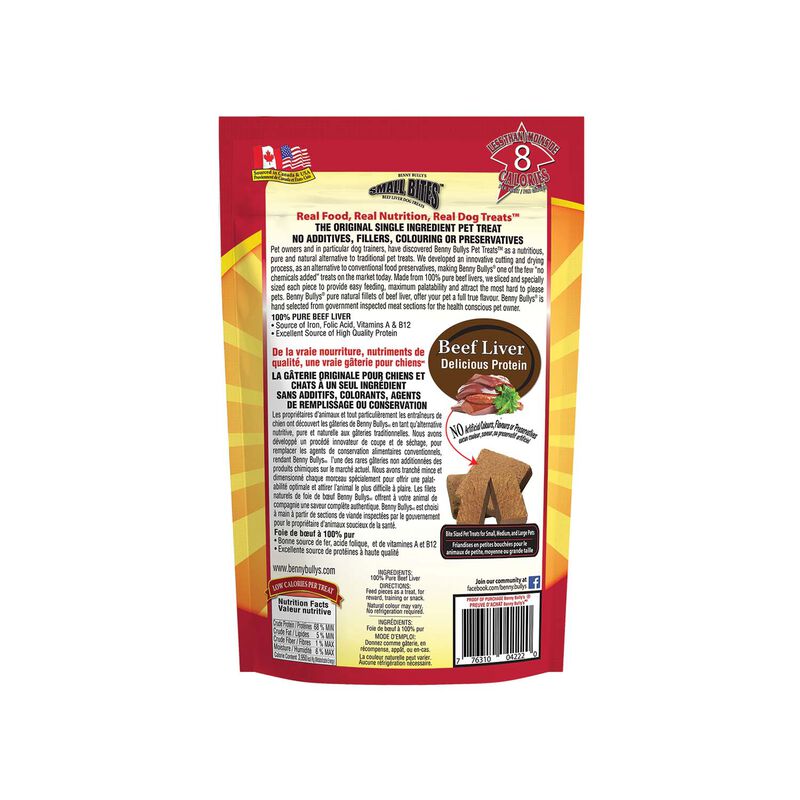 Benny Bully's, Liver Chops Small Bites - 260 g - Freeze Dried Dog Treat image number null