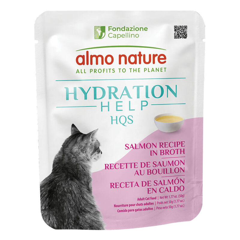 Almo Nature, HQS Hydration Help - Salmon Broth with Salmon Fillet - Wet Cat Food image number null