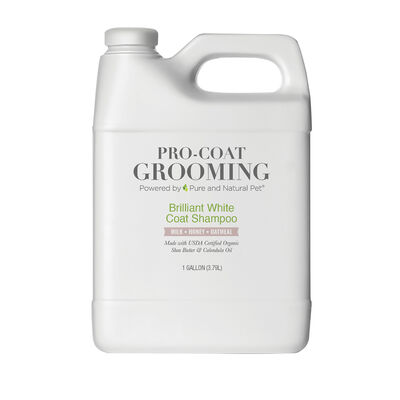 Pro Coat Grooming, Brilliant White Coat Shampoo - Oatmeal, Milk  & Honey - 1 Gallon