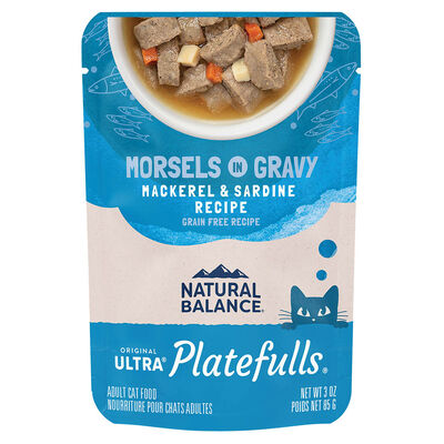 Natural Balance, Platefulls Cat Pouch, Mackerel & Sardine in Gravy - 85 g - Wet Cat Food