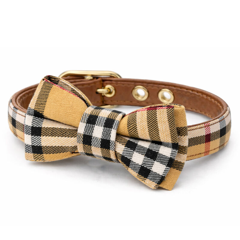 Meow & Woof, Small Dog Collar with Bow Tie image number null