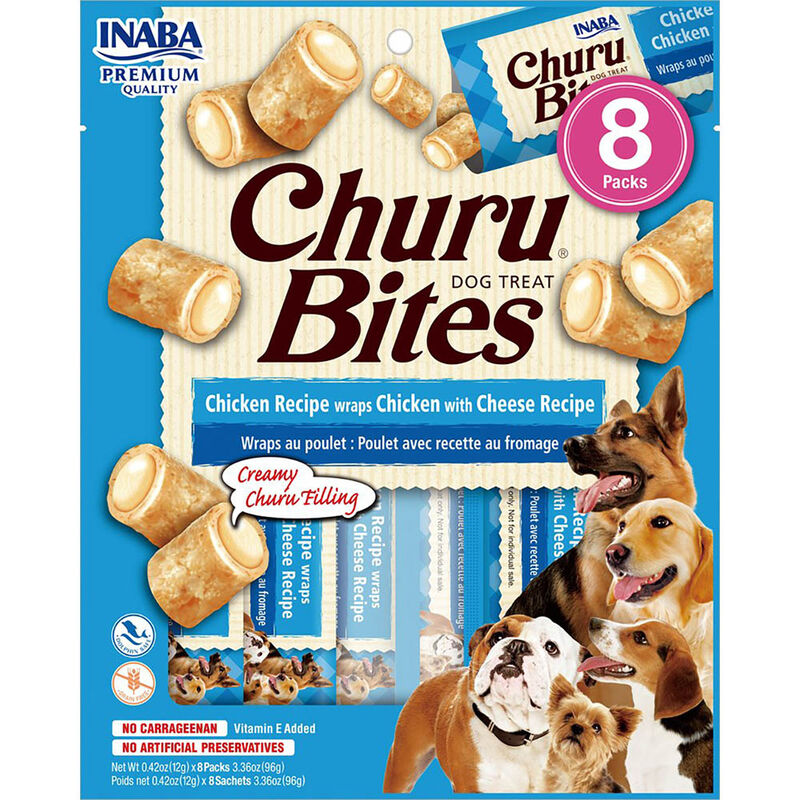 Inaba, Churu Bites Dog Treat - Chicken w/ Cheese Wraps - 96 g image number null