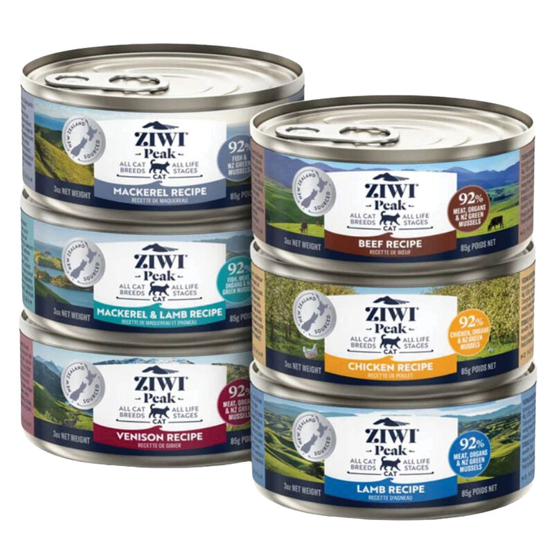 ZIWI, Beef, Chicken, Lamb, Mackerel & Lamb, Mackerel and Venison - Variety Pack 6x85g - Wet Cat Food image number null