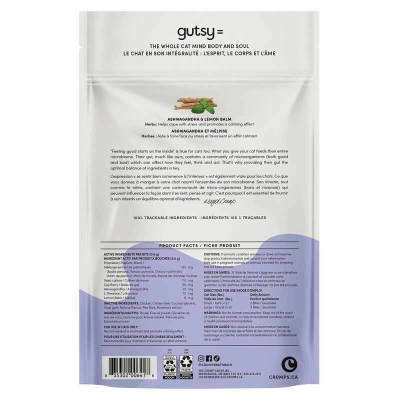 Crumps' Naturals, Gutsy Cat - Calm Bites image number null