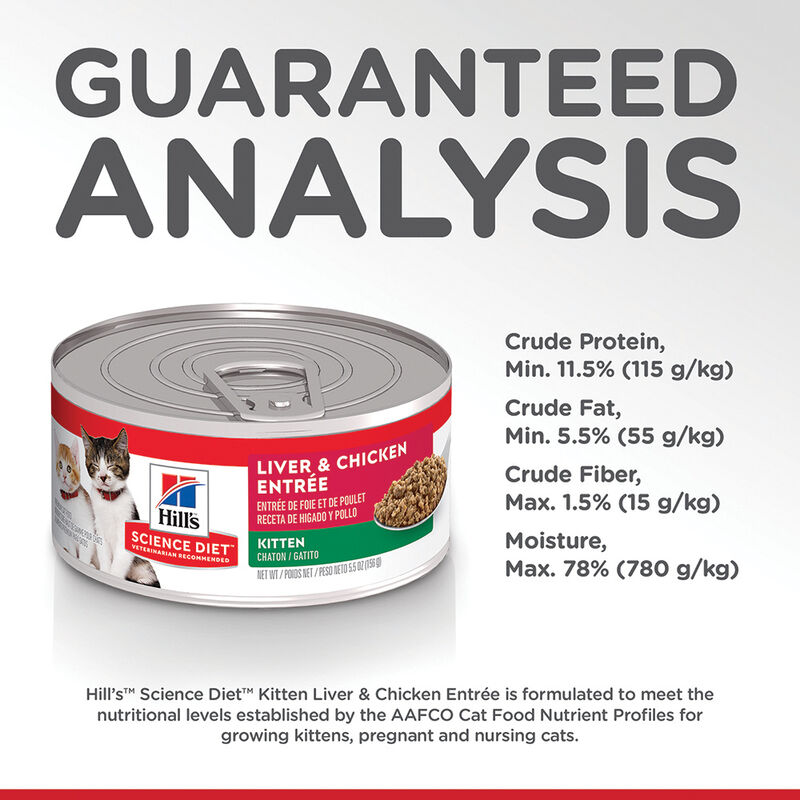Science Diet, Kitten Liver & Chicken Canned Cat Food, 156g - Wet Cat Food image number null