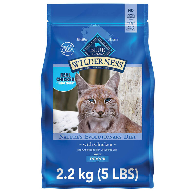 Blue Buffalo, Feline Adult - Wilderness Indoor - Chicken - Dry Cat Food image number null