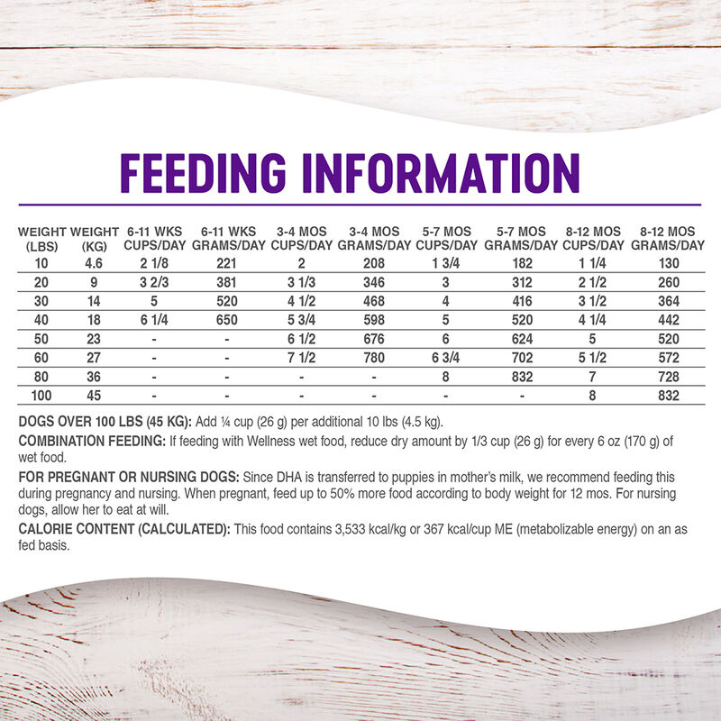 Wellness, Puppy Large Breed - Chicken, Salmon & Brown Rice - 13.6kg - Dry Dog Food image number null