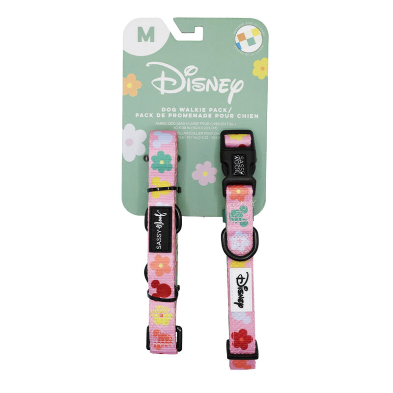 Sassy Woof, Minnie Mickey Collar and Leash Set for Dogs - Small image number null