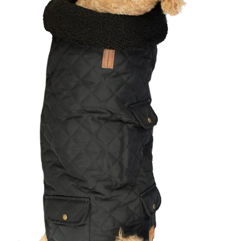 Canada Paws, Quilted Barn Coat - Black - Dog Coat image number null