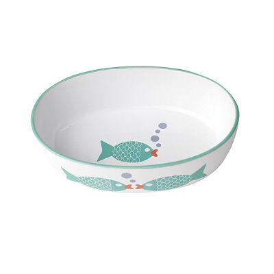 PetRageous, Bubble Fish Oval Bowl - Turquoise Shimmer - 2 cup