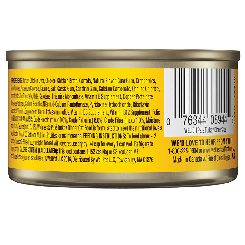 Wellness, Canned Cat Food, Complete Health, Turkey - Wet Cat Food image number null