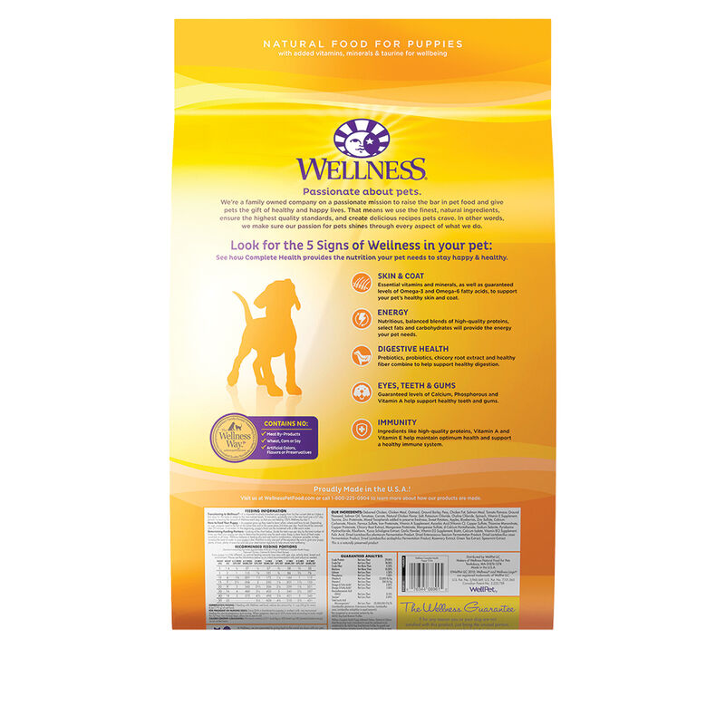 Wellness, Complete Health Puppy with Deboned Chicken, Oatmeal & Salmon Meal - Dry Dog Food image number null