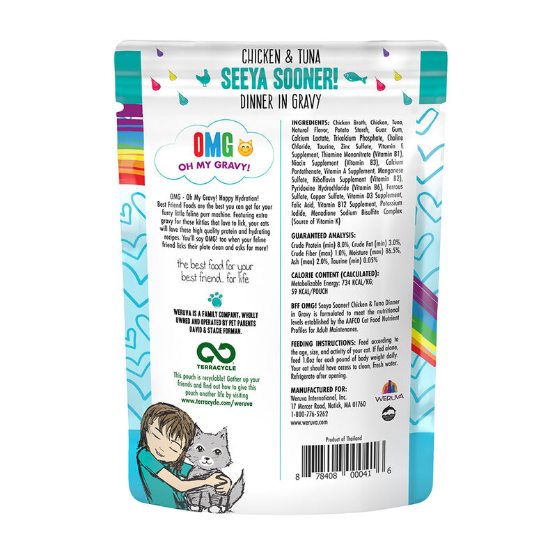 Weruva, Pouch, Feline Adult - Chicken & Tuna - 80 g - Minced  - Wet Cat Food image number null