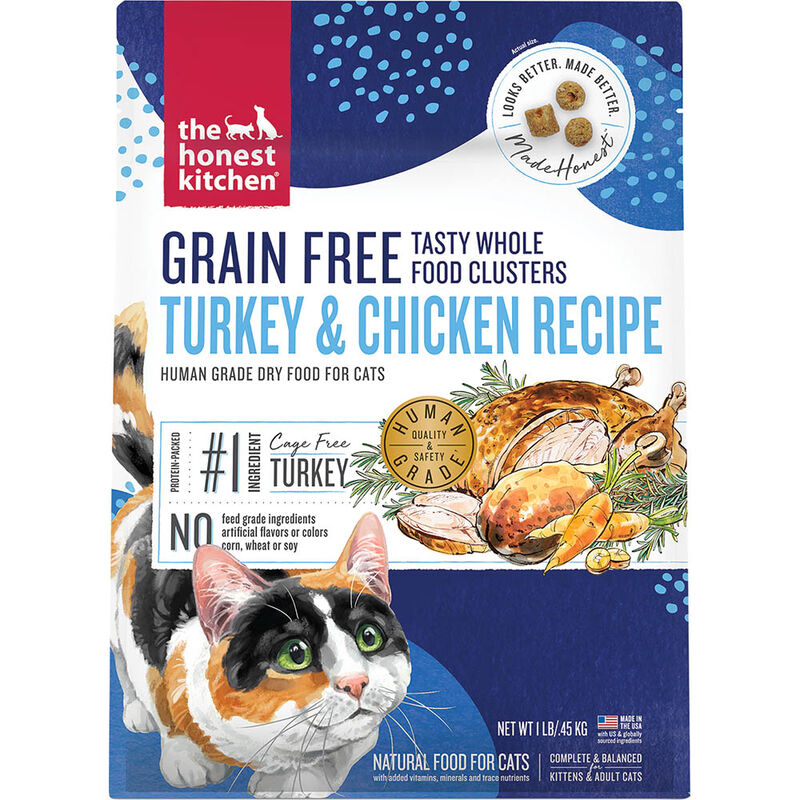 The Honest Kitchen, Grain Free Whole Food Clusters, Turkey & Chicken Recipe - Dry Cat Food image number null