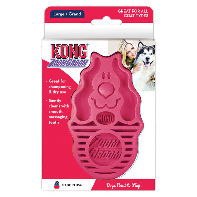KONG, ZoomGroom - Raspberry - Grooming Brushes & Slickers image number null