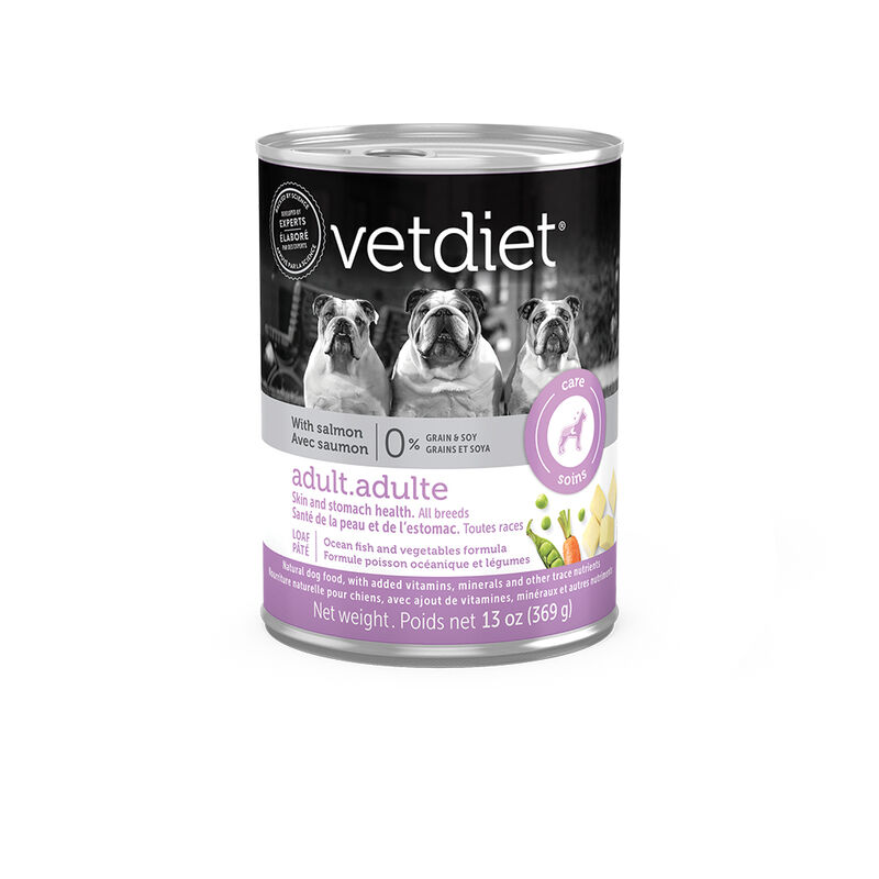 Vetdiet, Can, Adult - Skin & Stomach - Salmon - 369 g - Wet Dog Food image number null