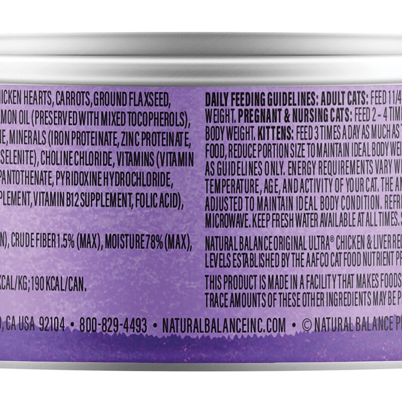 Natural Balance, Cat Can Chicken & Liver Pate  - 5.5 oz - Wet Cat Food image number null