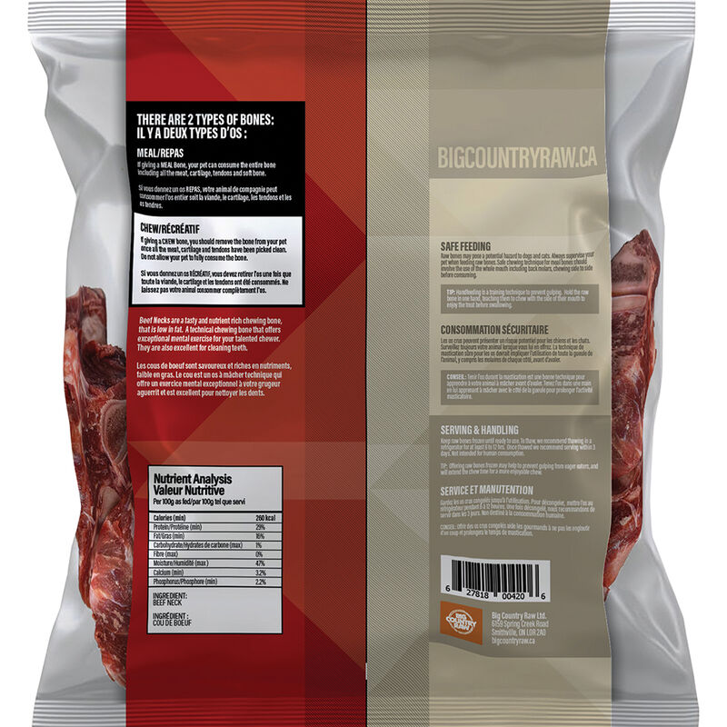 Big Country Raw, Beef Neck Bone - 2 lb - Frozen Dog Food image number null