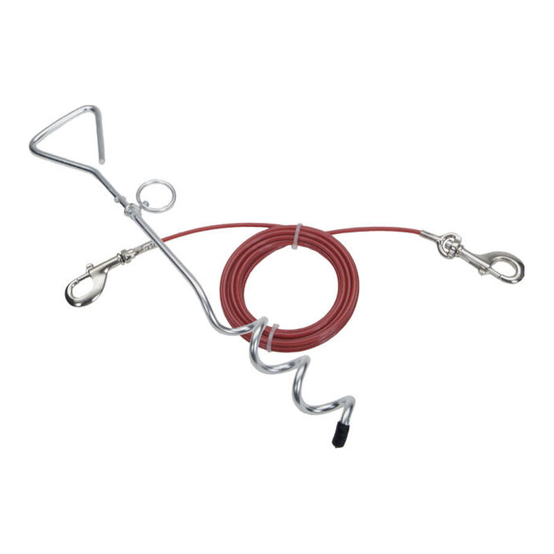 Titan, Tie Out - Spiral Combo Pack - Red - 15' image number null