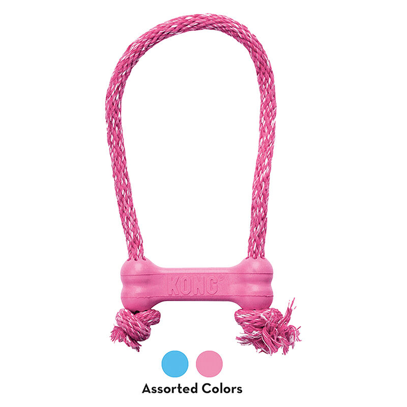 KONG, Puppy Goodie Bone with Rope - X-Small - Chew Dog Toy image number null