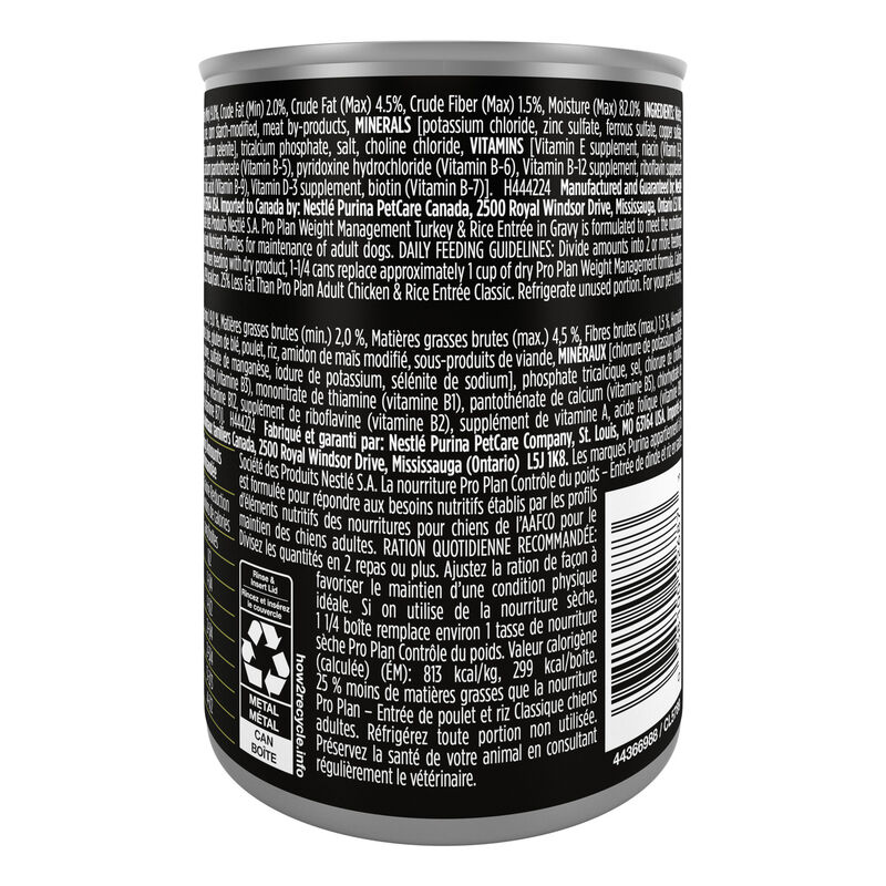 Pro Plan Dog, Can, Specialized Weight Management Turkey & Vegetable 368g image number null