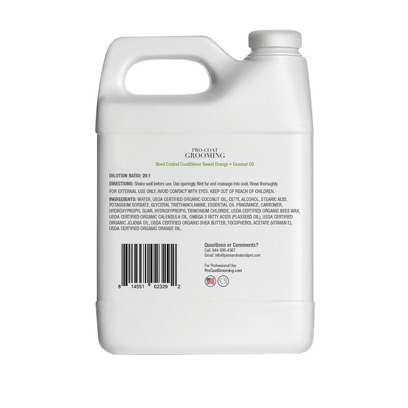 Pro Coat Grooming, Shed Control Conditioner - Sweet Orange & Coconut Oil - 1 Gallon image number null