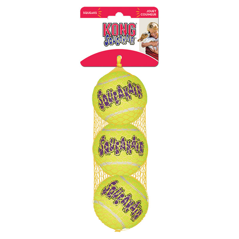 KONG, SqueakAir Tennis Balls - 3 Pk - Toss Dog Toy image number null